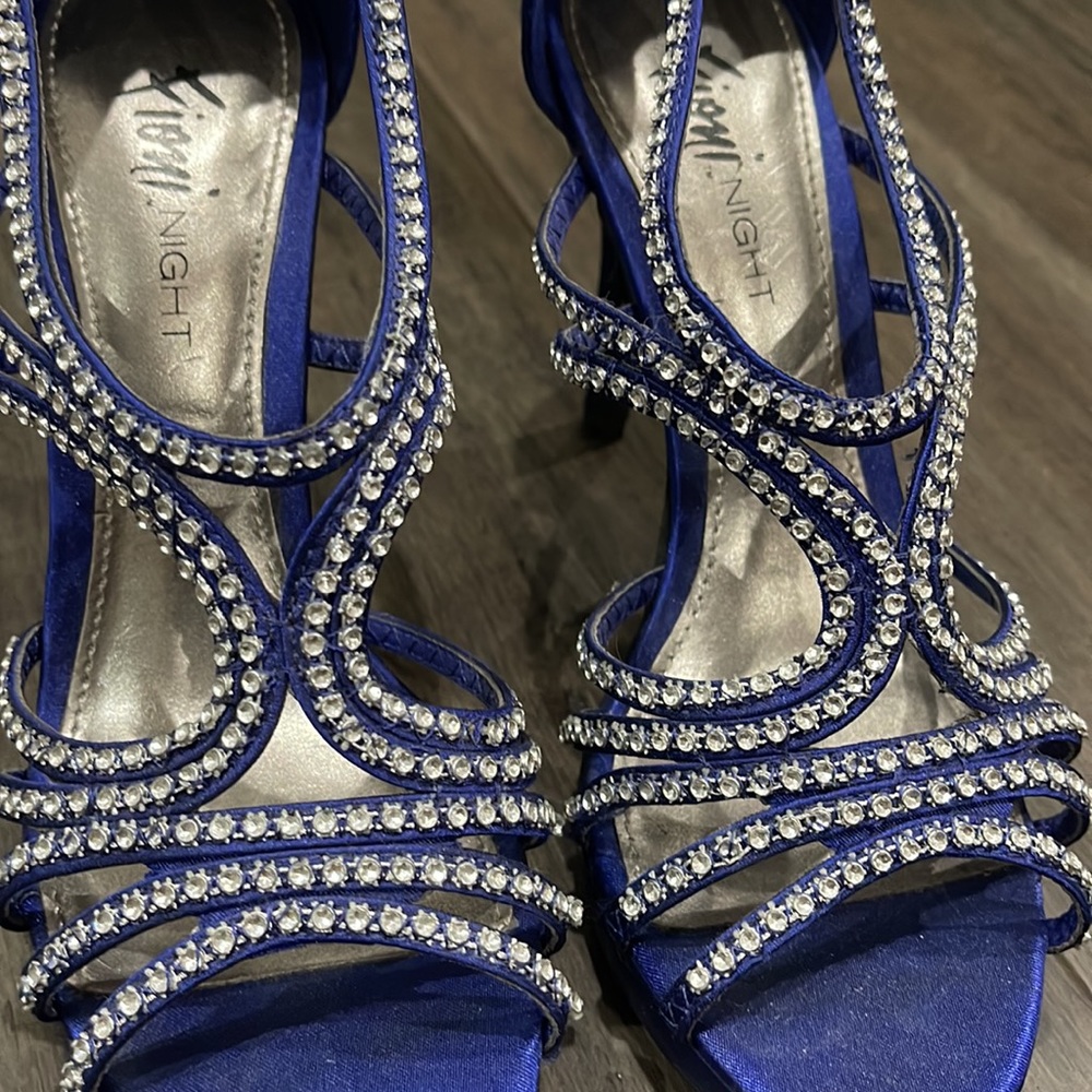 Royal Blue Rhinestone Heels - Picture 2 of 7